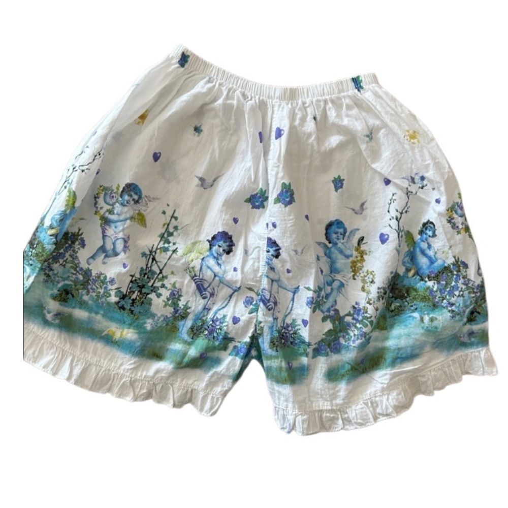 White Angel Print Women's Shorts bloomers XS